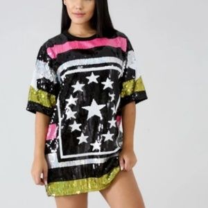 Sequin Shirt Dress